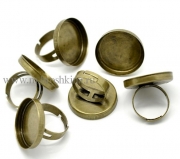 Основа для кольца бронза, 25 мм - для кабошона