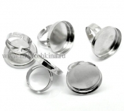 Основа для кольца серебро, 25 мм - основа для кабошона