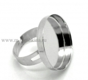 Основа для кольца серебро, 25 мм - основа для кабошона