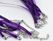 Основа для колье - шнурок на шею, темно-фиолетовый, 45 см