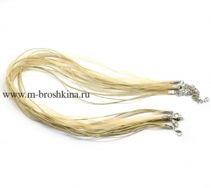 Шнурок на шею золотой лен, 45 см 