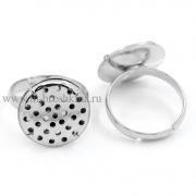 Основа для кольца с ситечком серебро, 16.7 мм, 16 мм