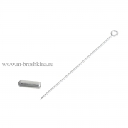 Основа для броши, игла с петлей серебряная, 60 мм (11 шт) (уценка)