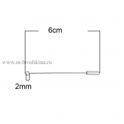 Основа для броши, игла с петлей серебряная, 60 мм (11 шт) 