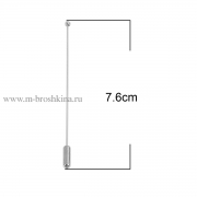 Основа для броши Игла, серебро, 76х4 мм