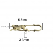 Булавка декоративная "Заяц" бронза, 55х15 мм