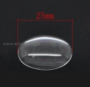 Кабошоны стеклянные прозрачные, 25х18 мм (3 шт)