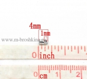 Концевики для шнура серебро, 4х2 мм, 2 мм (10 шт)