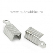 Концевики для шнура серебро, 12х5 мм (10 шт)