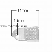 Зажим для шнура серебряный, 11х7 мм (20 шт)