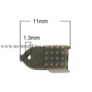 Зажимы для шнура бронза, 11х7 мм (20 шт)