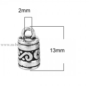 Концевики для шнуров серебро, 13х7 мм, 4.5 мм (2 шт)