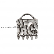Зажим для лент и шнуров античное серебро, 8х6 мм (10 шт)