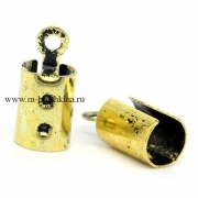 Концевики зажимы для шнура или лент античное золото, 12х5 мм (10 шт)