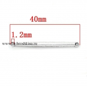Коннектор "Палочка" античное серебро, 40х30 мм (2 шт)
