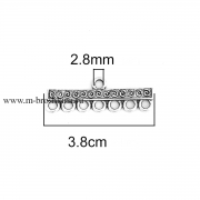 Коннектор на 7 нитей "Завитки" серебро, 38х13 мм (2 шт)