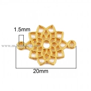Коннектор двухсторонний "Цветочек" золото, 20х14 мм (2 шт)