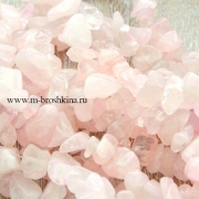 Крошка кварц розовый, 5-10 мм (нить)