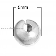 Укрывные бусины серебряные, 5 мм (20 шт)
