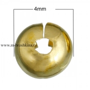 Обжимные бусины золото, 5 мм (20 шт)