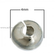 Крышки для кримпов серебро, 5 мм, обжимные бусины для украшений (20 шт)
