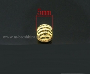 Разделительная бусина "Шар" античное золото, 5 мм (10 шт)