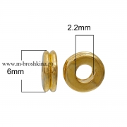 Разделительные бусины "Полоска" золото, 6х2.1 мм (10 шт)