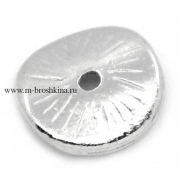 Бусина разделитель "Лепешка" серебро, 10х9 мм, 1 мм (10 шт)