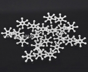 Бусины разделители "Большая снежинка" серебряная, 12х2 мм (10 шт)