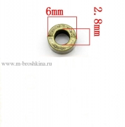 Бусины металлические "Полоса" бронза, 6х3 мм, 2.8 мм (20 шт)