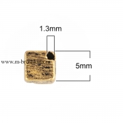 Бусины металлические "Кубики" античное золото, 5х5 мм (10 шт)