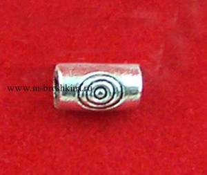 Бусины металлические "Трубочки" античное серебро, 5х3 мм