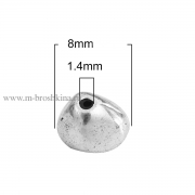 Бусины металлические "Галтовка" античное серебро, 8х8 мм (2 шт)