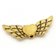 Бусина металлическая "Крылья ангела" античное золото, 22х9 мм (2 шт)