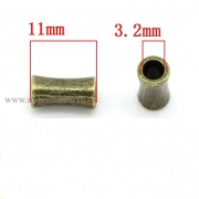 Металлическая бусина "Трубка" бронза, 11х5 мм (10 шт)