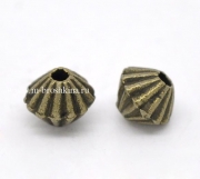 Бусины металлические "Кексики" бронза, 5х4 мм (10 шт)