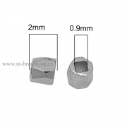 Бусины разделители граненые "Квадратики" серебро, 2 мм (10 шт)
