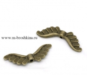 Бусина металлическая "Крылья ангела" бронза, 24х8 мм (2 шт)