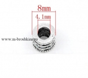 Бусина металл "Барабан и волны" античное серебро, 10х8 мм (2 шт)