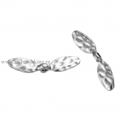 Бусины металлические "Крылья стрекозы" античное серебро, 31х7 мм (2 шт)