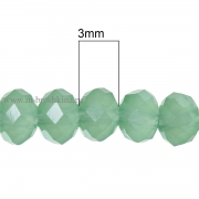 Бусины рондели граненые светло-зеленые, 3х4 мм (50 шт)