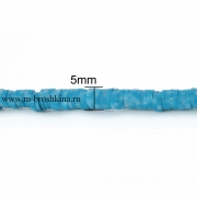 Бусины из полимерной глины темно-синие, 5 мм (нить)
