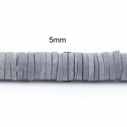 Бусины из полимерной глины серые, 5 мм (нить)