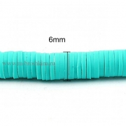 Бусины из полимерной глины бирюзовые, 6 мм (нить)