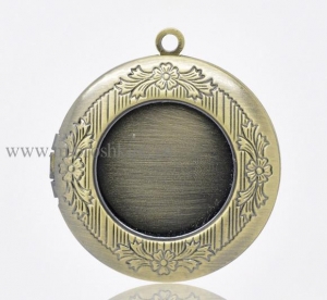 Медальон для фотографии "Винтаж" бронза, 36х32 мм, 20 мм - рамка для кабошона | медальоны