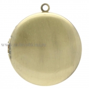 Медальон "Круглый" бронза, 36х32 мм, 24 мм - рамка для кабошона
