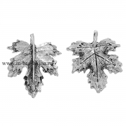 Подвеска "Лист смородины" античное серебро, 32х26 мм