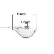 Подвеска "Голубь" античное серебро, 11х19 мм