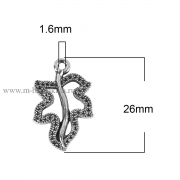 Подвеска "Виноградный лист" серебро, 26х16 мм
