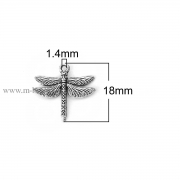 Подвеска "Стрекоза" серебро, 18х18 мм (2 шт)
